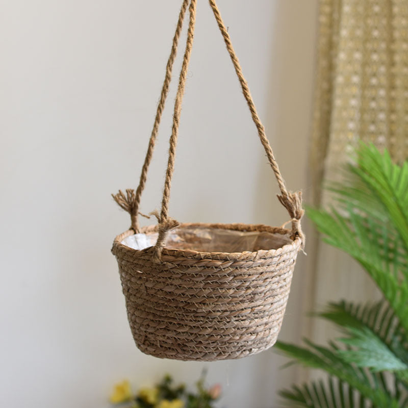 Straw Hanging Decor Baskets