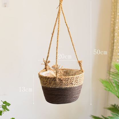 Straw Hanging Decor Baskets