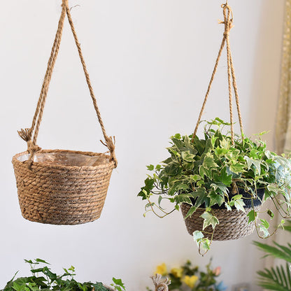 Straw Hanging Decor Baskets