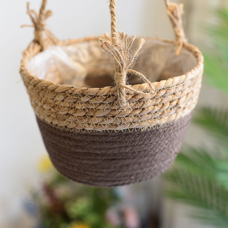 Straw Hanging Decor Baskets