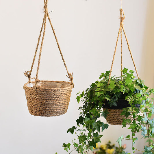 Straw Hanging Decor Baskets