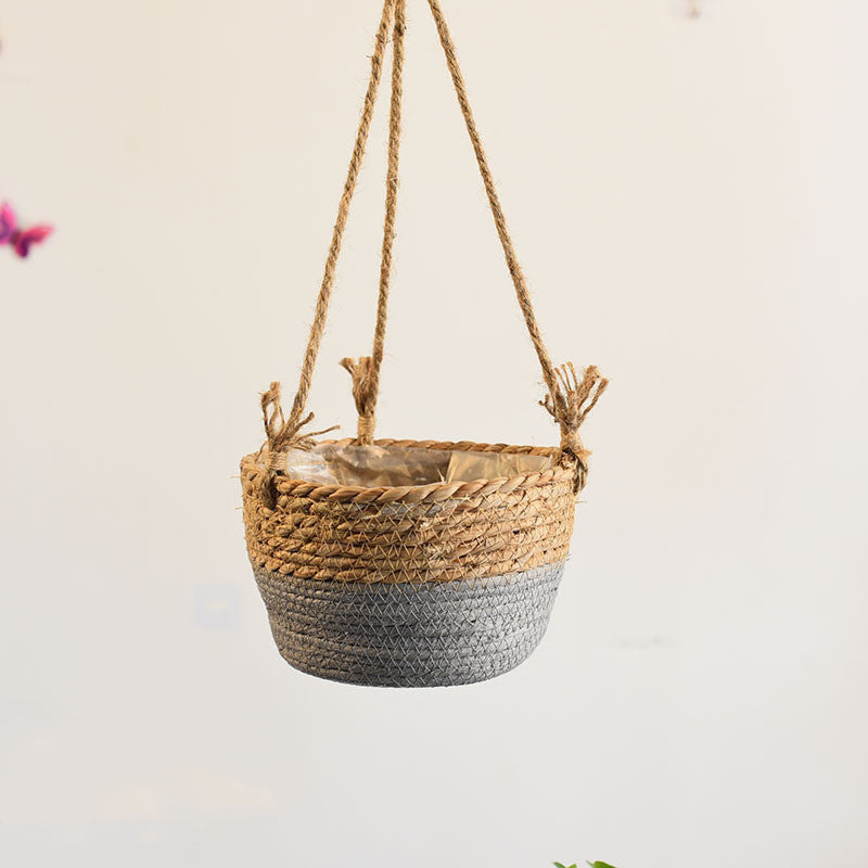 Straw Hanging Decor Baskets