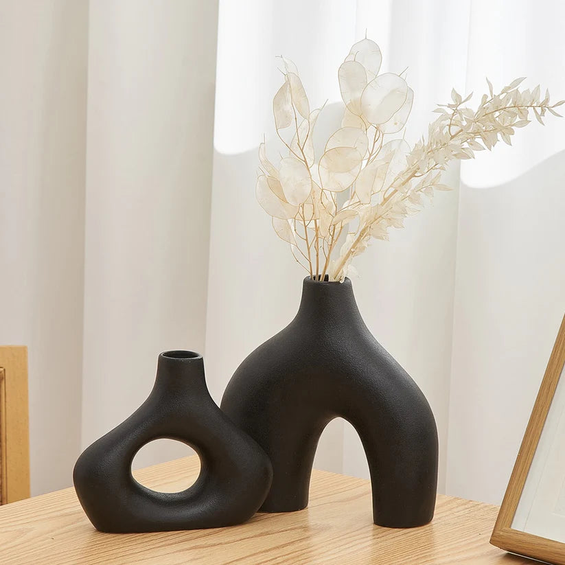 2pc Ceramic Vase Decor Set