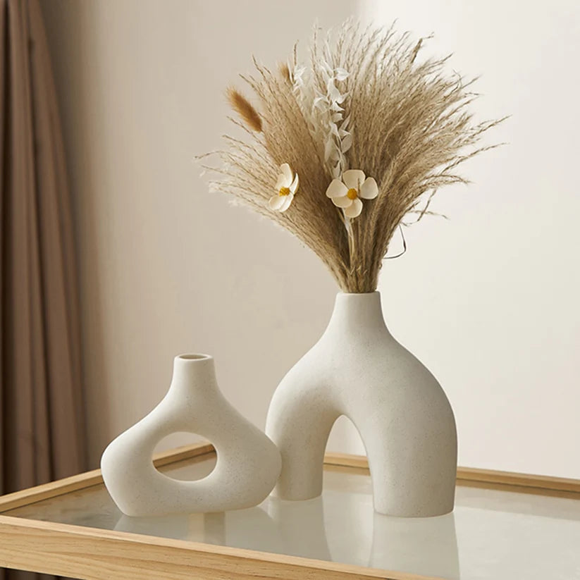 2pc Ceramic Vase Decor Set