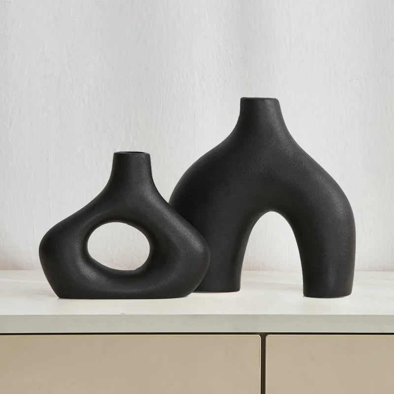 2pc Ceramic Vase Decor Set