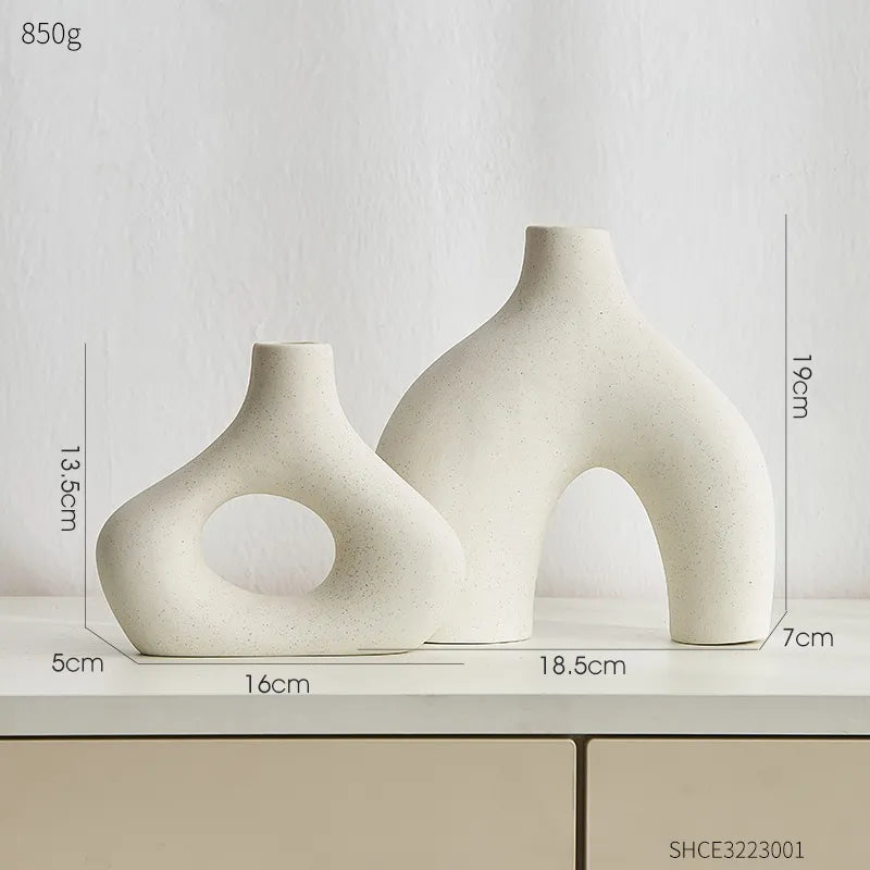 2pc Ceramic Vase Decor Set