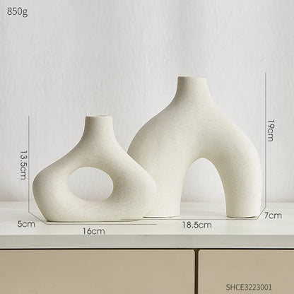 2pc Ceramic Vase Decor Set