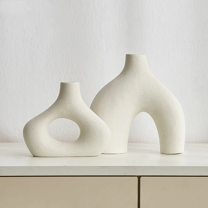 2pc Ceramic Vase Decor Set